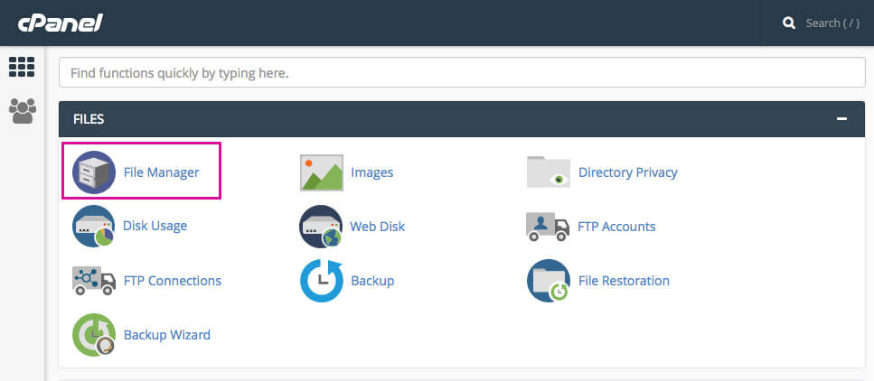 file manager in cpanel 